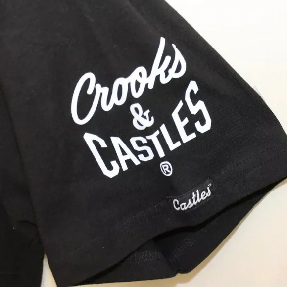 Crooks & Castles Cypress Hill Colorful Pink Roses Skull Black T-Shirt Mens XL - Picture 5 of 6